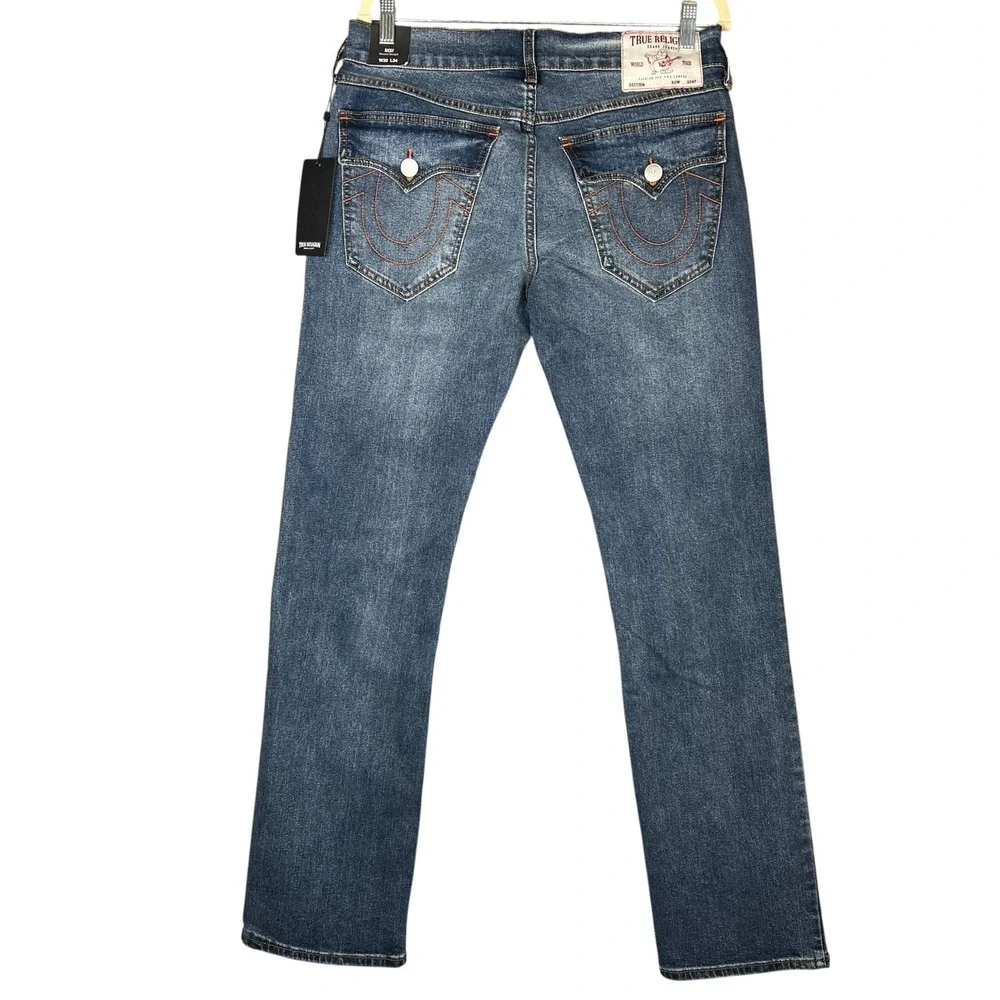 TRUE RELIGION Ricky Relaxed Straight Snap Flap Jean Mens 30/34 (READ) 700644 NWT